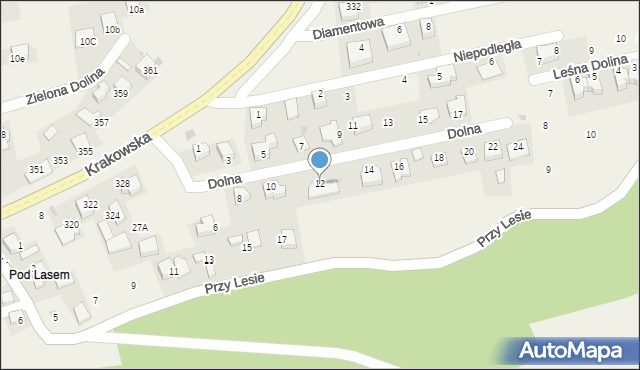 Zerwana, Dolna, 12, mapa Zerwana