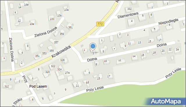 Zerwana, Dolna, 3, mapa Zerwana