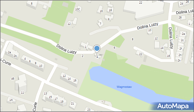 Zielona Góra, Dolina Luizy, 4, mapa Zielona Góra
