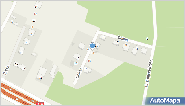 Zielonka, Dolina, 13, mapa Zielonka
