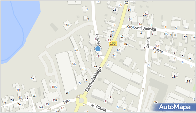 Złotów, Domańskiego Bolesława, ks. dr., 11, mapa Złotów
