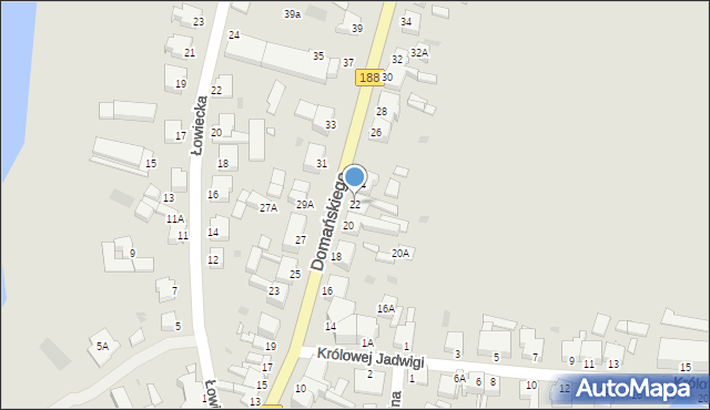 Złotów, Domańskiego Bolesława, ks. dr., 22, mapa Złotów