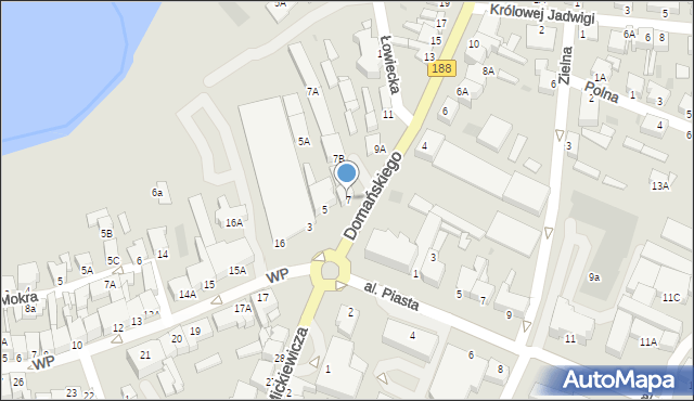 Złotów, Domańskiego Bolesława, ks. dr., 7, mapa Złotów