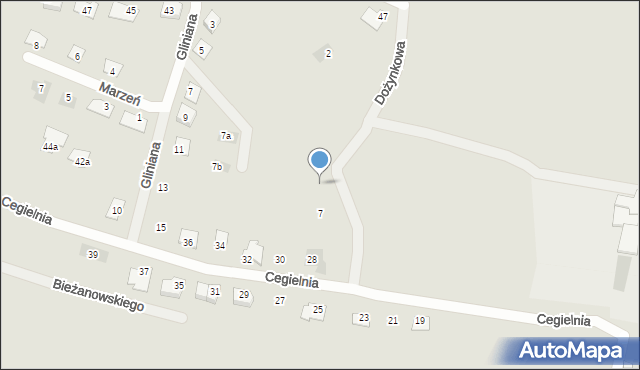 Żory, Dożynkowa, 6, mapa Żor