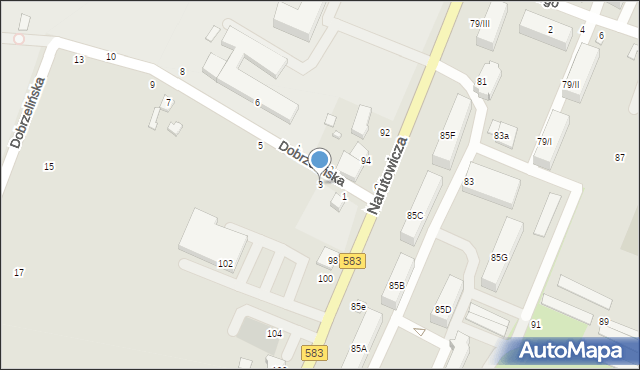 Żychlin, Dobrzelińska, 3, mapa Żychlin