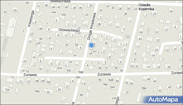 Biała Podlaska, Droga Wojskowa, 4B, mapa Białej Podlaskiej