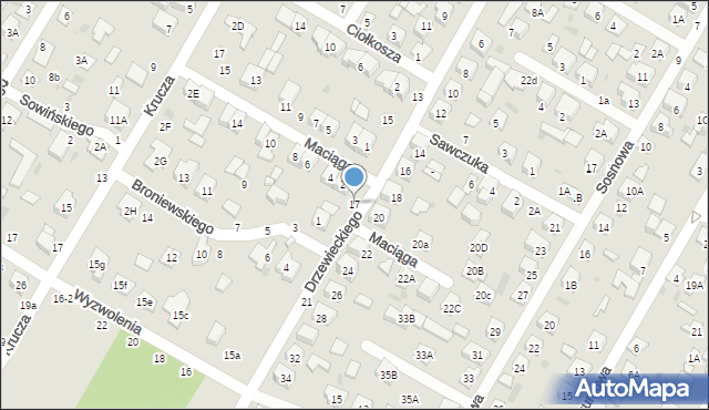 Biała Podlaska, Drzewieckiego Stefana, 17, mapa Białej Podlaskiej