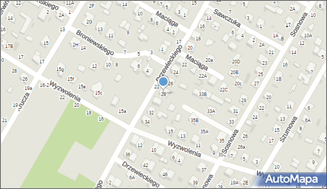 Biała Podlaska, Drzewieckiego Stefana, 28, mapa Białej Podlaskiej