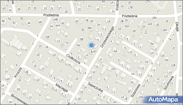Biała Podlaska, Drzewieckiego Stefana, 9, mapa Białej Podlaskiej