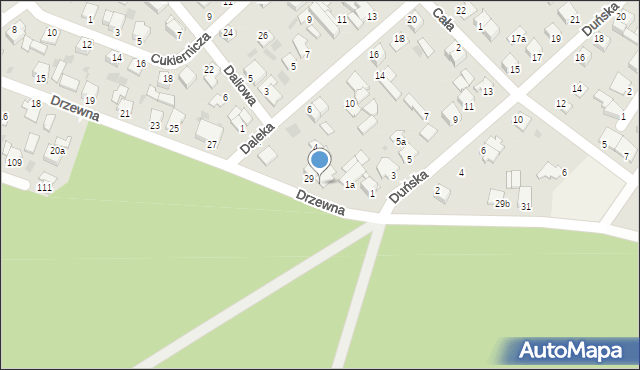 Białe Błota, Drzewna, 29a, mapa Białe Błota