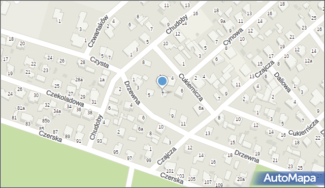 Białe Błota, Drzewna, 7, mapa Białe Błota