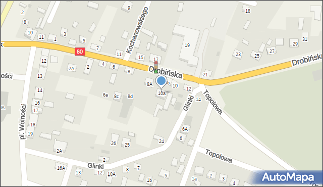 Bielsk, Drobińska, 10a, mapa Bielsk