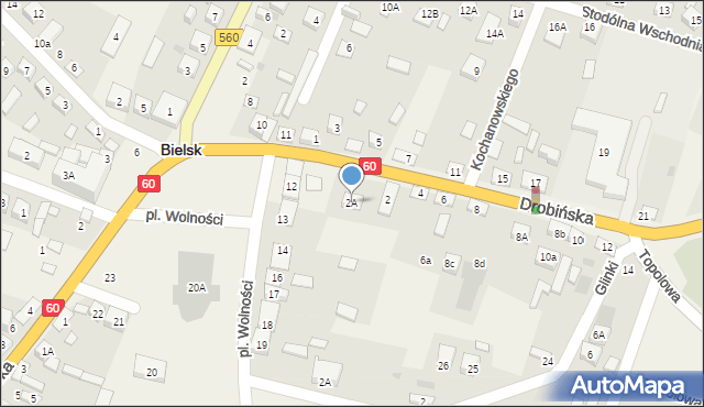 Bielsk, Drobińska, 2A, mapa Bielsk
