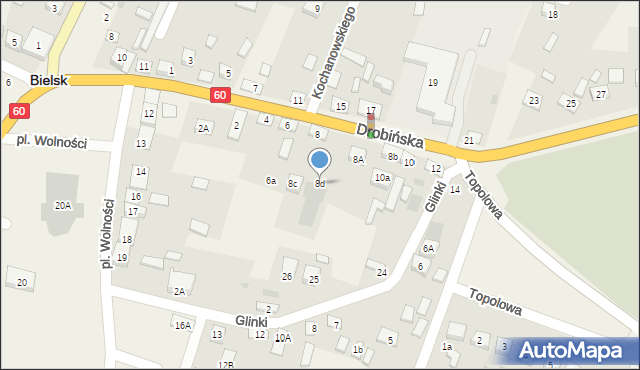 Bielsk, Drobińska, 8d, mapa Bielsk