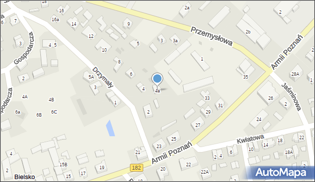 Bielsko, Drzymały Michała, 4a, mapa Bielsko
