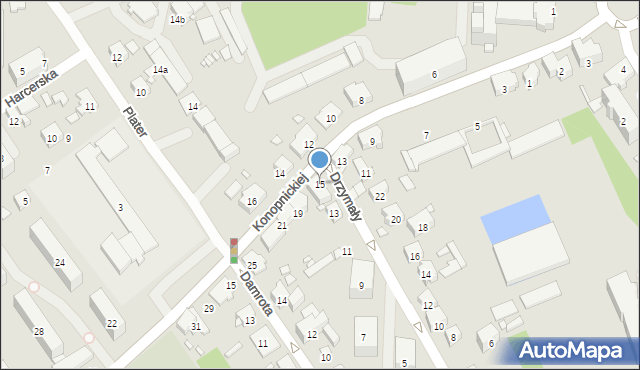 Bielsko-Biała, Drzymały Michała, 15, mapa Bielsko-Białej