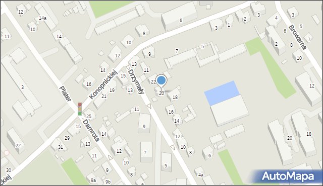 Bielsko-Biała, Drzymały Michała, 20, mapa Bielsko-Białej