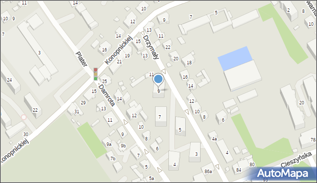 Bielsko-Biała, Drzymały Michała, 9, mapa Bielsko-Białej