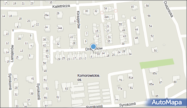 Bielsko-Biała, Dragonów, 6, mapa Bielsko-Białej