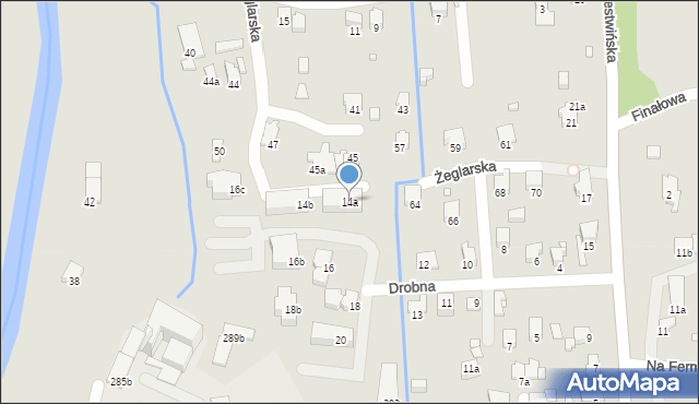 Bielsko-Biała, Drobna, 14a, mapa Bielsko-Białej