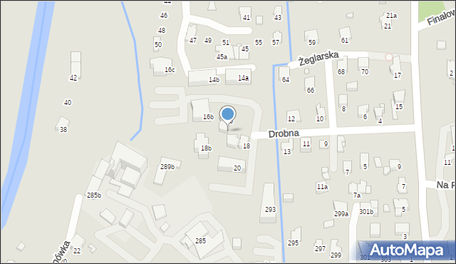 Bielsko-Biała, Drobna, 16a, mapa Bielsko-Białej