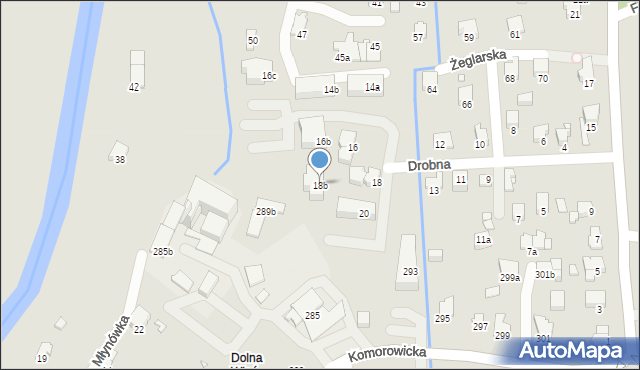 Bielsko-Biała, Drobna, 18b, mapa Bielsko-Białej