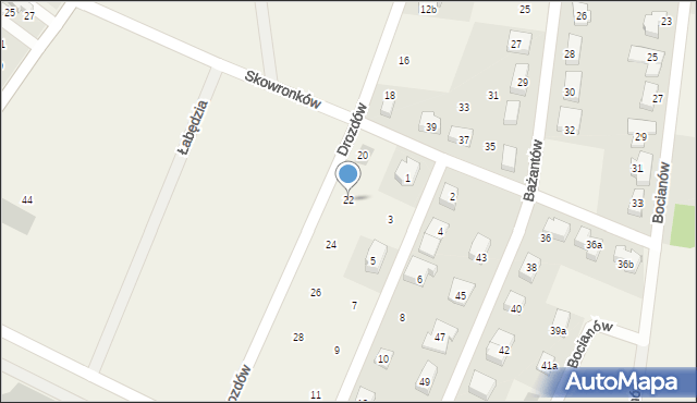 Bobrowniki, Drozdów, 22, mapa Bobrowniki