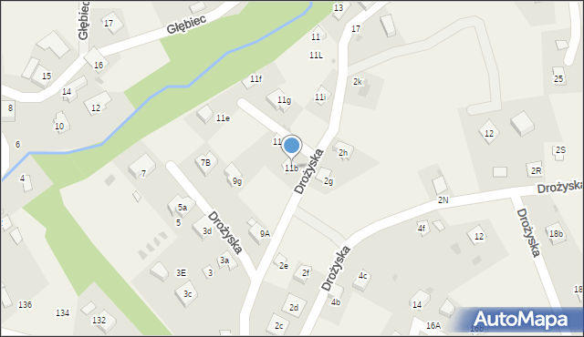 Brenna, Drożyska, 11b, mapa Brenna
