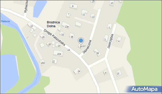 Brodnica Dolna, Droga Kaszubska, 37, mapa Brodnica Dolna