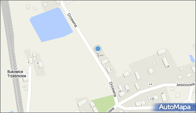 Bukowice, Drzewna, 3, mapa Bukowice