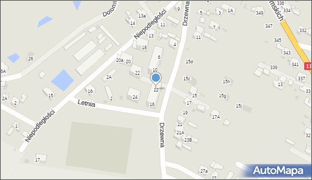 Bytom, Drzewna, 12, mapa Bytomia