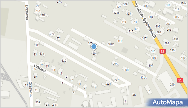 Bytom, Drzewna, 29, mapa Bytomia