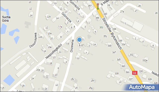 Bytom, Drzewna, 5, mapa Bytomia