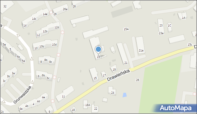 Choszczno, Drawieńska, 13, mapa Choszczno