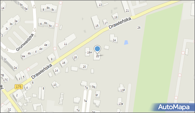 Choszczno, Drawieńska, 22, mapa Choszczno