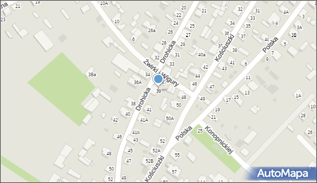 Ciechanowiec, Drohicka, 39, mapa Ciechanowiec