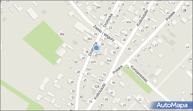 Ciechanowiec, Drohicka, 41, mapa Ciechanowiec