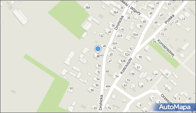 Ciechanowiec, Drohicka, 48, mapa Ciechanowiec