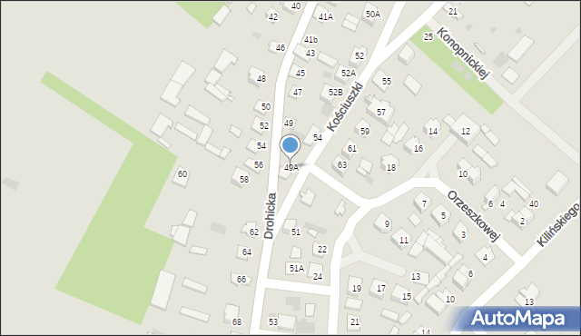 Ciechanowiec, Drohicka, 49A, mapa Ciechanowiec