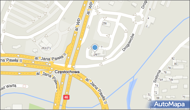 Częstochowa, Drogowców, 1/5, mapa Częstochowy