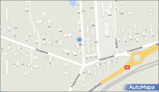 Częstochowa, Drzewna, 2BA, mapa Częstochowy