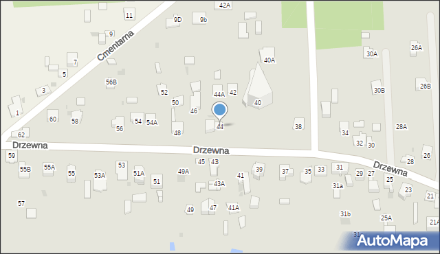 Częstochowa, Drzewna, 44, mapa Częstochowy