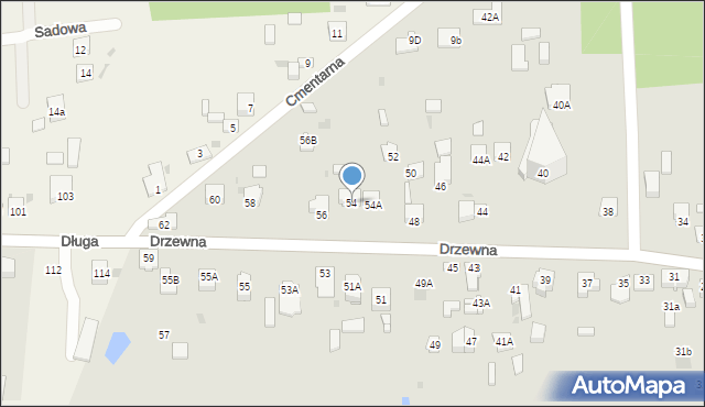 Częstochowa, Drzewna, 54, mapa Częstochowy