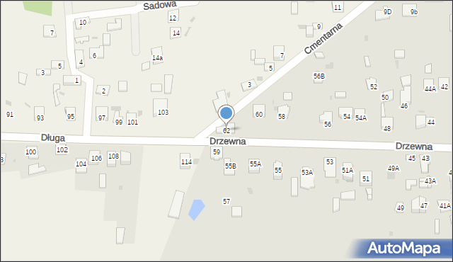 Częstochowa, Drzewna, 62, mapa Częstochowy