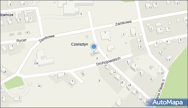 Czorsztyn, Drohojowskich, 1, mapa Czorsztyn