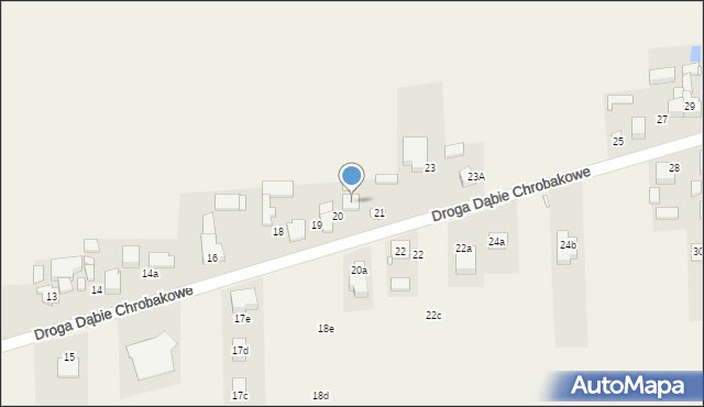 Dąbie Chrobakowe, Droga Dąbie Chrobakowe, 20, mapa Dąbie Chrobakowe