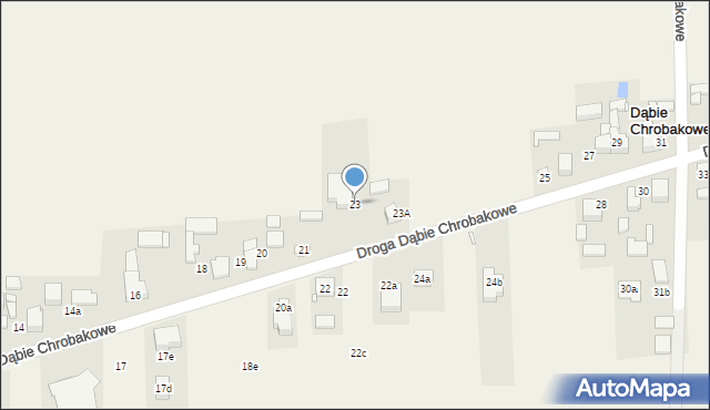 Dąbie Chrobakowe, Droga Dąbie Chrobakowe, 23, mapa Dąbie Chrobakowe