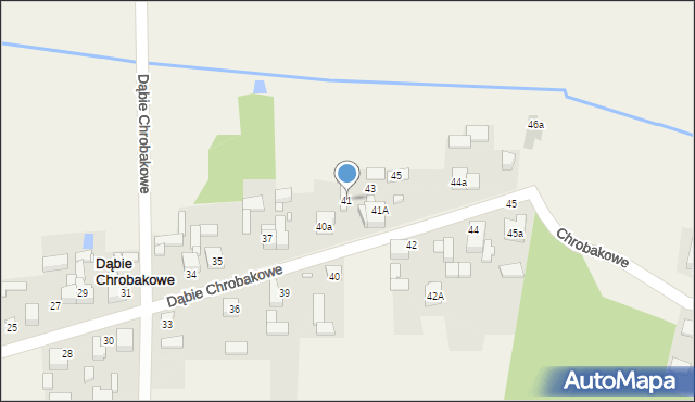 Dąbie Chrobakowe, Droga Dąbie Chrobakowe, 41, mapa Dąbie Chrobakowe