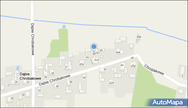 Dąbie Chrobakowe, Droga Dąbie Chrobakowe, 43, mapa Dąbie Chrobakowe