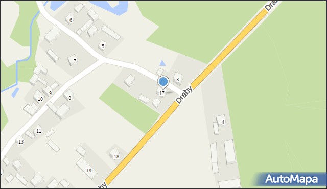 Draby, Draby, 17A, mapa Draby